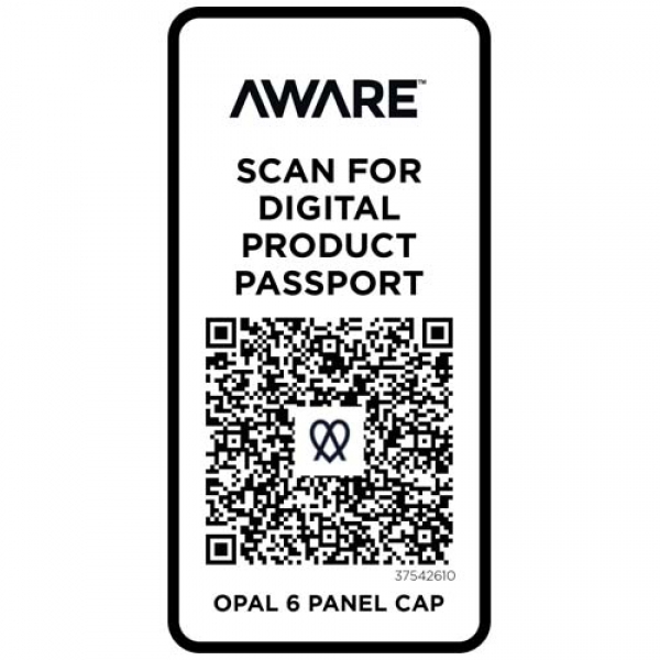 Opal 6-panelowa czapka Aware™ z daszkiem z recyklingu 240 g/m²