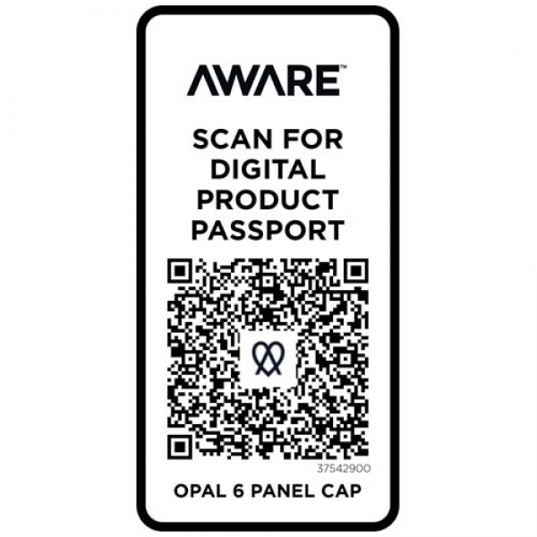 Opal 6-panelowa czapka Aware™ z daszkiem z recyklingu 240 g/m²