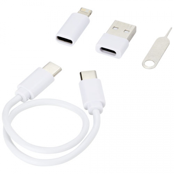 Savvy modułowy kabel do ładowania z tworzyw sztucznych pochodzących z recyklingu z uchwytem na telefon