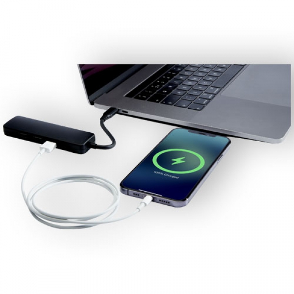 Loop adapter multimedialny USB 2.0-3.0 z portem HDMI wykonany z tworzyw sztucznych pochodzących z recyklingu z certyfikatem R
