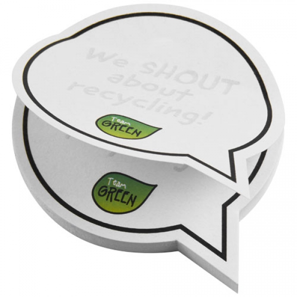 Sticky-Mate® karteczki samoprzylepne z materiałów z recyklingu w kształcie chmurek na tekst