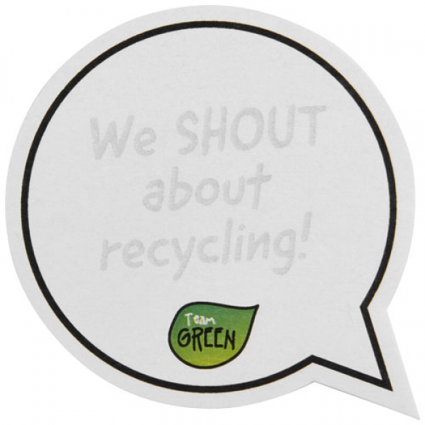 Sticky-Mate® karteczki samoprzylepne z materiałów z recyklingu w kształcie chmurek na tekst