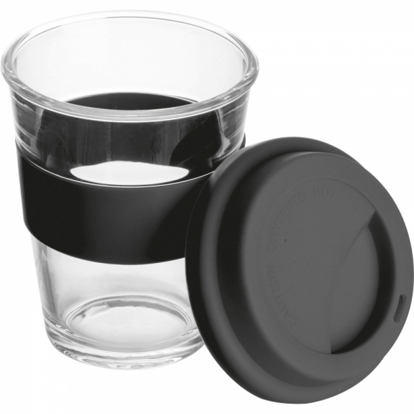 Kubek szklany z pokrywką 300 ml AMANDA