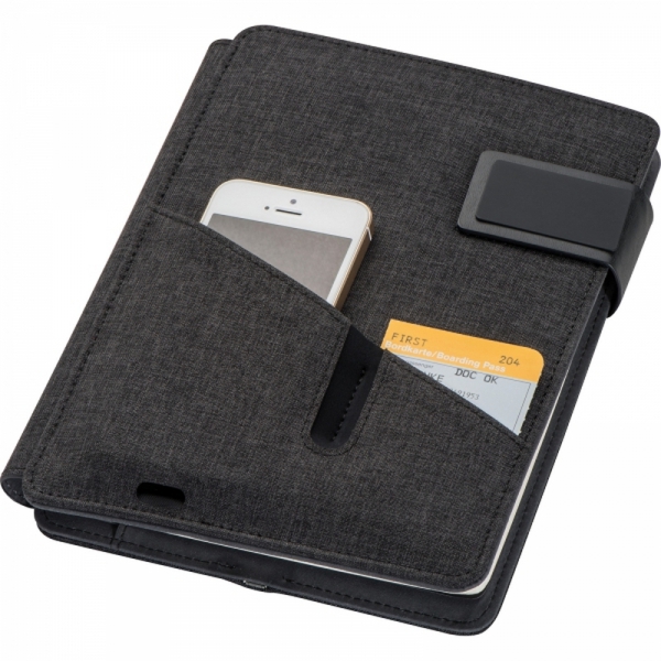 Folder A5 z notatnikiem w linie i power bankiem 4000 mAh FABIOLA