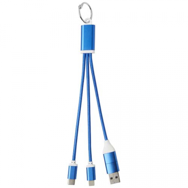 Metal kabel do ładowania 4 w 1 z aluminium z recyklingu z łańcuchem do kluczy