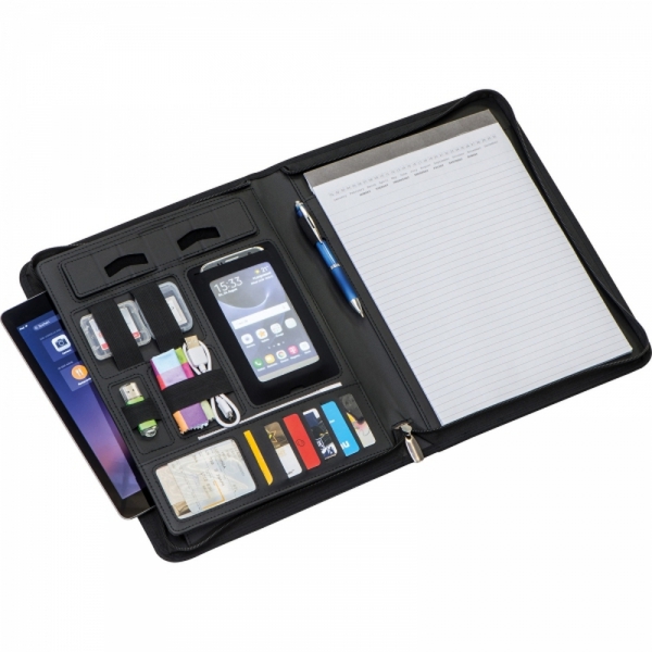 Folder A4 z notatnikiem w linie i kieszenią na tablet GASPARE