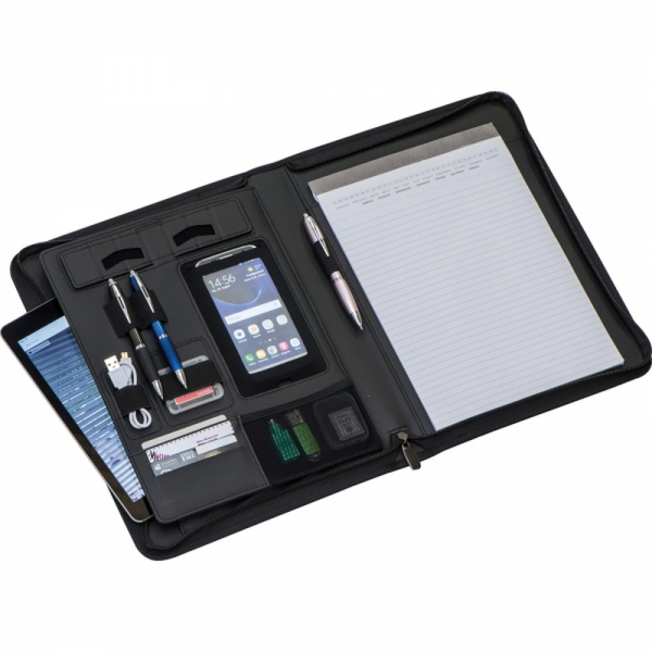 Folder A4 z notatnikiem w linie i kieszenią na tablet ISAIAH
