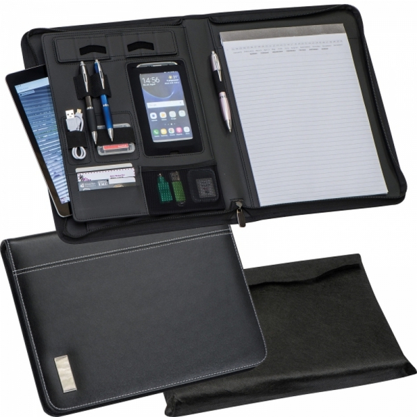 Folder A4 z notatnikiem w linie i kieszenią na tablet ISAIAH