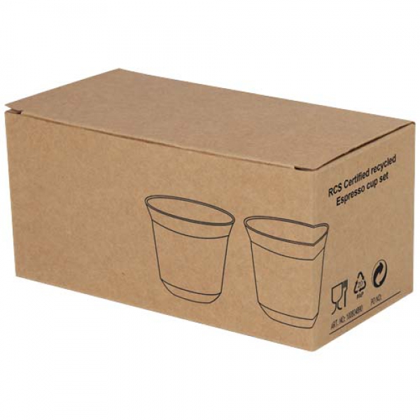 Duo zestaw filiżanek do espresso ze stali nierdzewnej z certyfikatem RCS 80 ml 