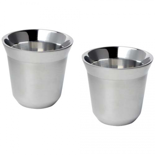 Duo zestaw filiżanek do espresso ze stali nierdzewnej z certyfikatem RCS 80 ml 