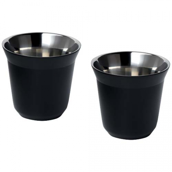 Duo zestaw filiżanek do espresso ze stali nierdzewnej z certyfikatem RCS 80 ml 
