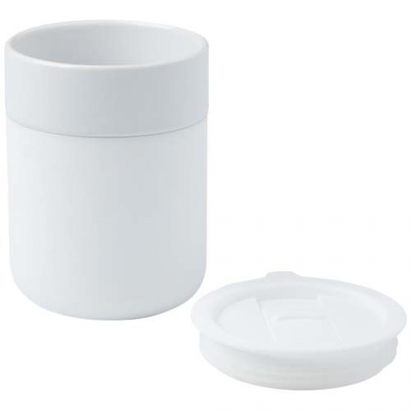 Java kubek ceramiczny z silikonową osłoną i plastikową pokrywką 330 ml