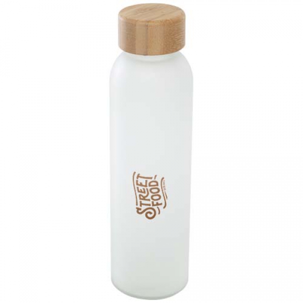 Matowa butelka ze szkła sodowo-wapniowego Lume 500 ml z zakrętką bambusową  