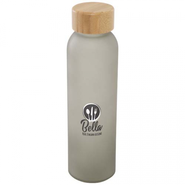 Matowa butelka ze szkła sodowo-wapniowego Lume 500 ml z zakrętką bambusową  