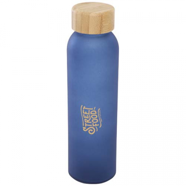 Matowa butelka ze szkła sodowo-wapniowego Lume 500 ml z zakrętką bambusową  
