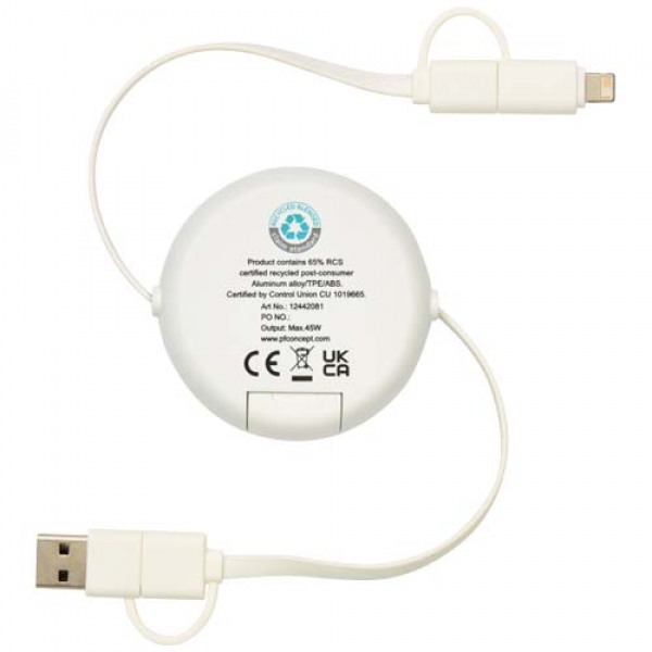 Alasia zwijany kabel do synchronizacji danych i szybkiego ładowania 5 w 1 45 W o długości 100 cm z tworzyw sztucznych i alumi
