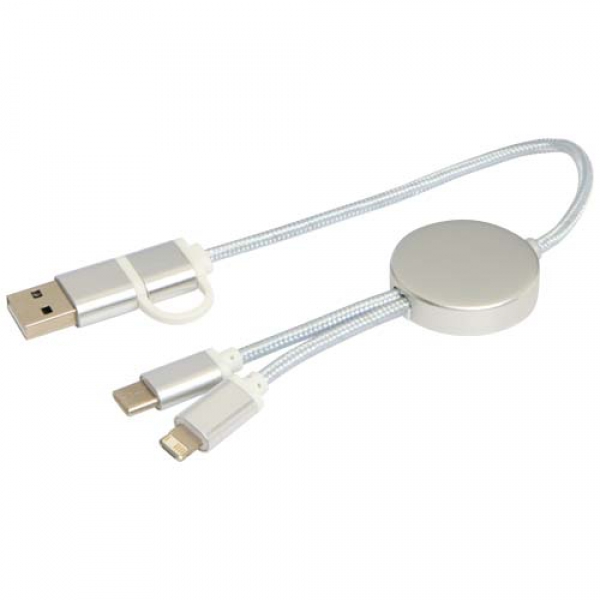 Alasia kabel do synchronizacji danych i szybkiego ładowania 5 w 1 27 W o długości 30 cm z tworzyw sztucznych i aluminium poch