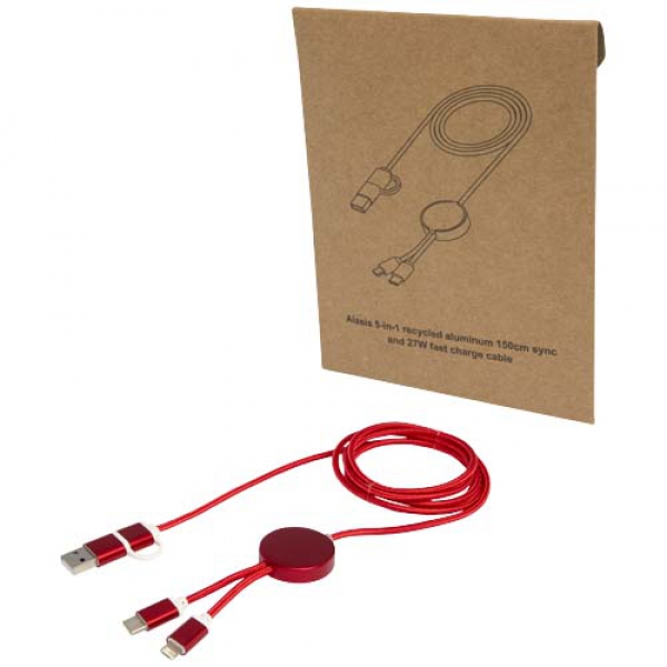 Alasia kabel do synchronizacji danych i szybkiego ładowania 5 w 1 27 W o długości 150 cm z tworzyw sztucznych i aluminium poc
