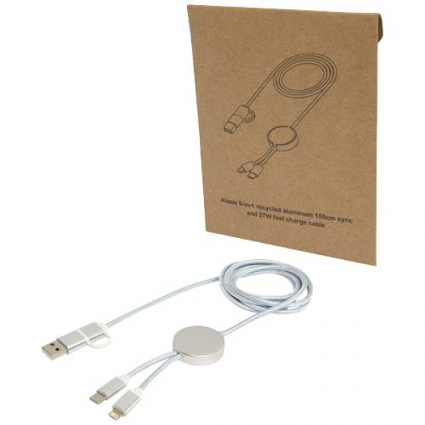 Alasia kabel do synchronizacji danych i szybkiego ładowania 5 w 1 27 W o długości 150 cm z tworzyw sztucznych i aluminium poc