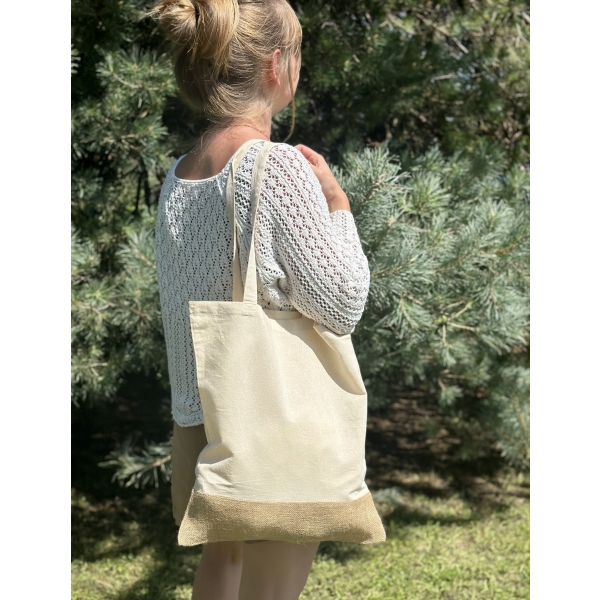 Torba bawełniana z jutowym dnem 140 g/m2 DOREEN