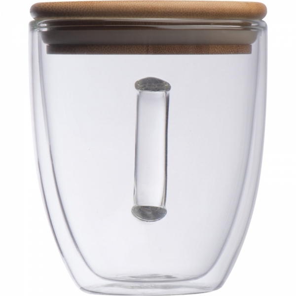 Kubek szklany z pokrywką 350 ml CECIL