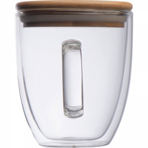 Kubek szklany z pokrywką 350 ml CECIL