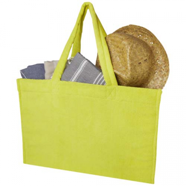 Torba plażowa Siam z materiału frotte z recyklingu GRS, o pojemności 13 l