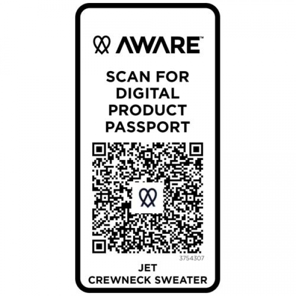 Jet sweter unisex Aware™ z okrągłym dekoltem z materiałów z recyklingu