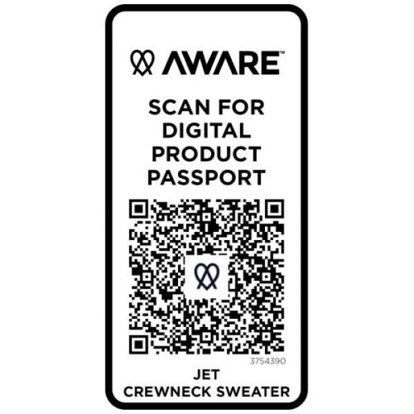 Jet sweter unisex Aware™ z okrągłym dekoltem z materiałów z recyklingu