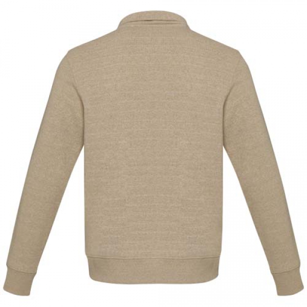 Tin sweter unisex Aware™ z materiałów z recyklingu z zamkiem błyskawicznym na 1/4 długości 