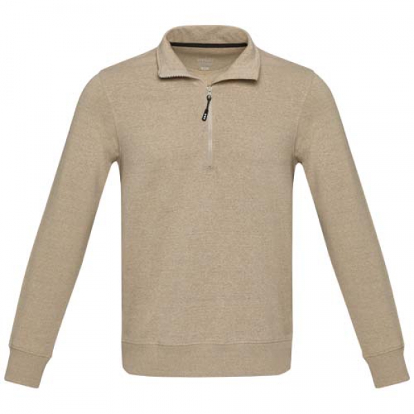 Tin sweter unisex Aware™ z materiałów z recyklingu z zamkiem błyskawicznym na 1/4 długości 