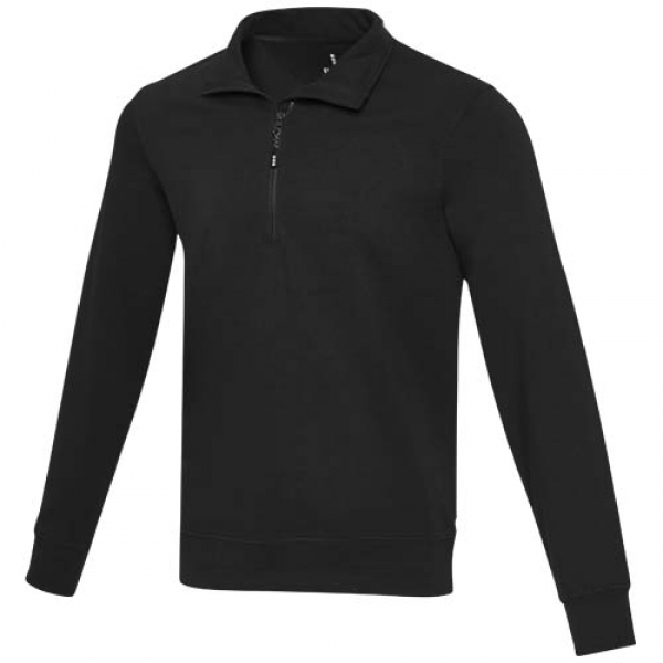 Tin sweter unisex Aware™ z materiałów z recyklingu z zamkiem błyskawicznym na 1/4 długości 280 g/m²