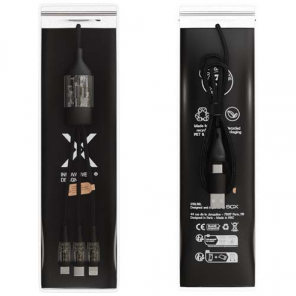 SCX.design C50 kabel szybkiego ładowania 5 w 1 o mocy 100 W/5 A z wyświetlaczem cyfrowym