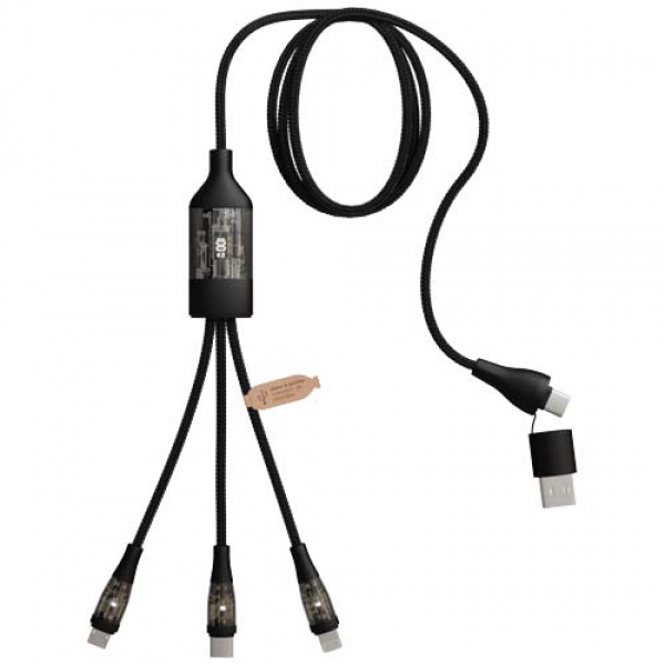 SCX.design C50 kabel szybkiego ładowania 5 w 1 o mocy 100 W/5 A z wyświetlaczem cyfrowym