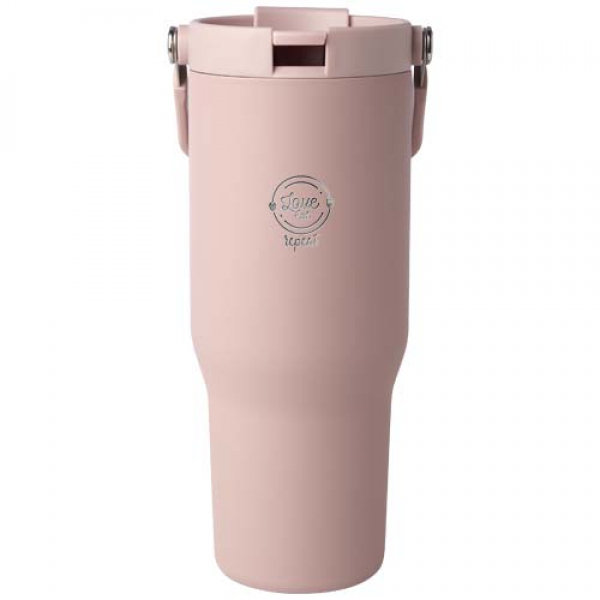 Kubek Bronx o pojemności 900 ml, z izolacją próżniową, wykonany ze recyklingowanej stali nierdzewnej z certyfikatem RCS i z m