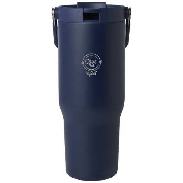 Kubek Bronx o pojemności 900 ml, z izolacją próżniową, wykonany ze recyklingowanej stali nierdzewnej z certyfikatem RCS i z m