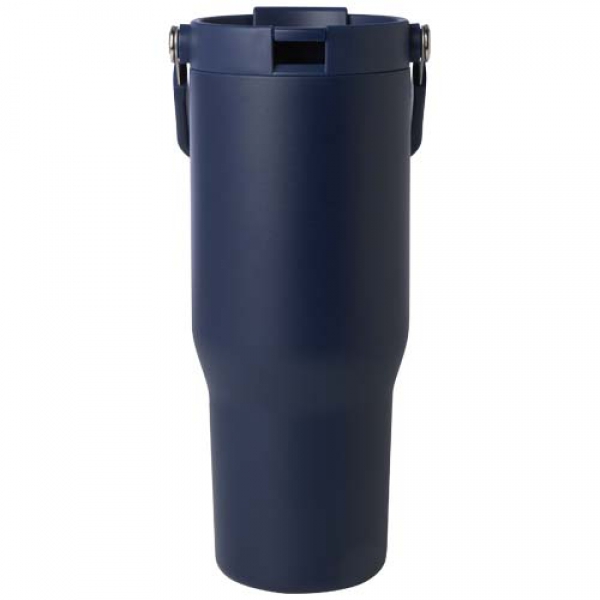 Kubek Bronx o pojemności 900 ml, z izolacją próżniową, wykonany ze recyklingowanej stali nierdzewnej z certyfikatem RCS i z m