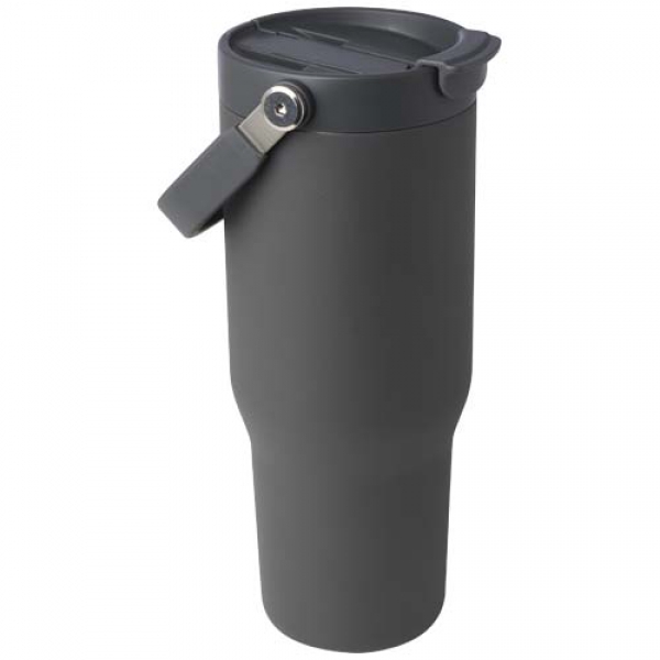 Kubek Bronx o pojemności 900 ml, z izolacją próżniową, wykonany ze recyklingowanej stali nierdzewnej z certyfikatem RCS i z m