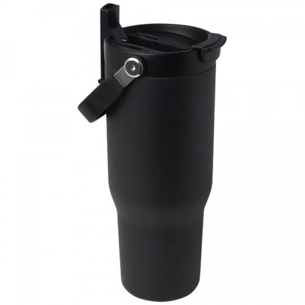 Kubek Bronx o pojemności 900 ml, z izolacją próżniową, wykonany ze recyklingowanej stali nierdzewnej z certyfikatem RCS i z m