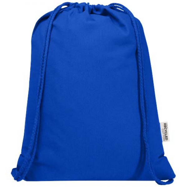 Oregon Blend torba ściągana sznurkiem z materiału materiału z recyklingu, 140 g/m², 5 l, posiadająca certyfikat GRS