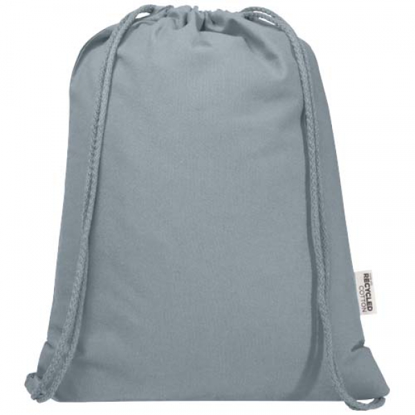 Oregon Blend torba ściągana sznurkiem z materiału materiału z recyklingu, 140 g/m², 5 l, posiadająca certyfikat GRS