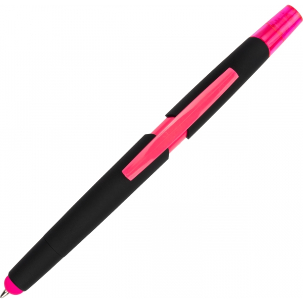 Długopis plastikowy z zakreślaczem touch pen EMMETT