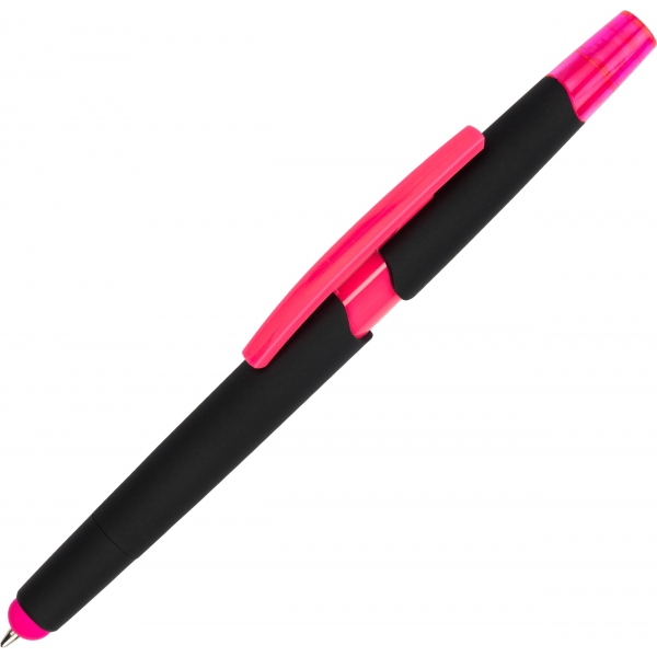 Długopis plastikowy z zakreślaczem touch pen EMMETT