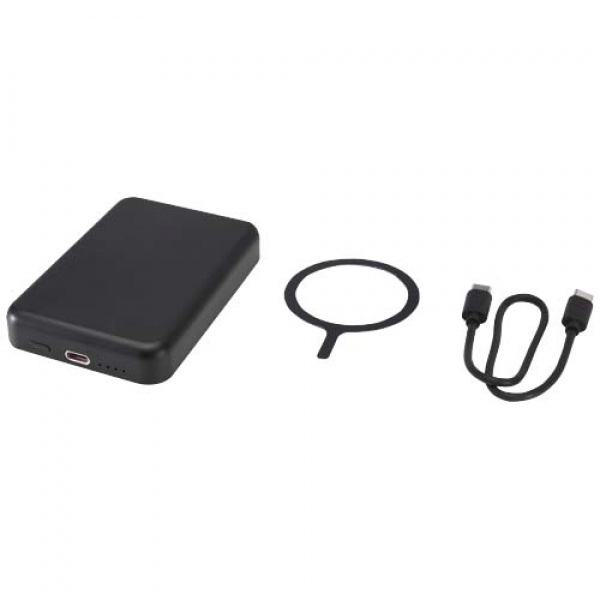 Acrab magnetyczny bezprzewodowy powerbank o pojemności 5000 mAh i mocy 15 W z technologią PD 20 W — wykonany z tworzyw sztycz