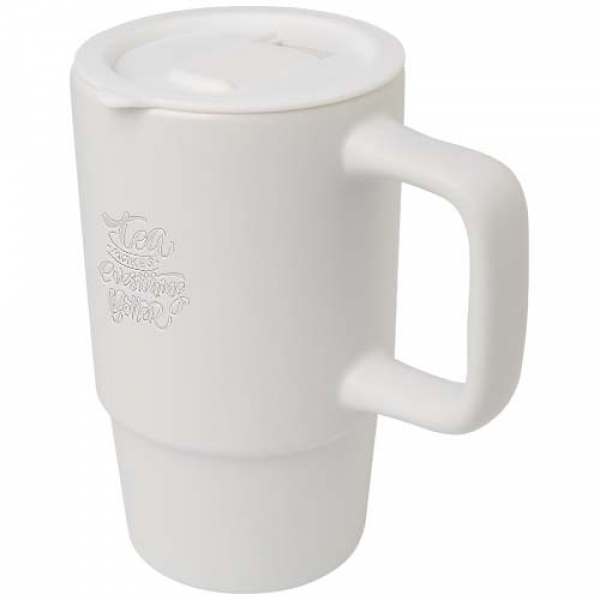 Carter kubek ceramiczny o pojemności 450 ml z plastikową pokrywką