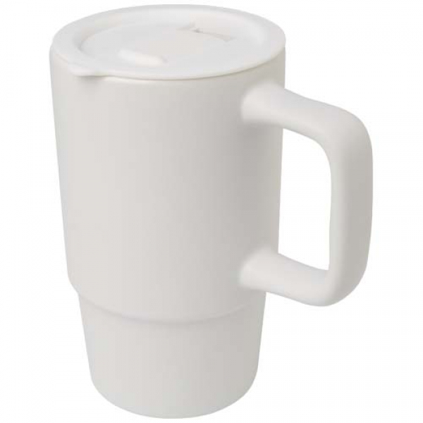 Carter kubek ceramiczny o pojemności 450 ml z plastikową pokrywką