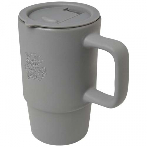 Carter kubek ceramiczny o pojemności 450 ml z plastikową pokrywką