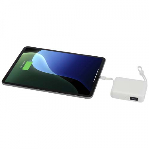 Acrux powerbank do tabletu o pojemności 10 000 mAh i mocy 35 W z wbudowanym kablem typu C - wykonany z tworzyw sztucznych poc