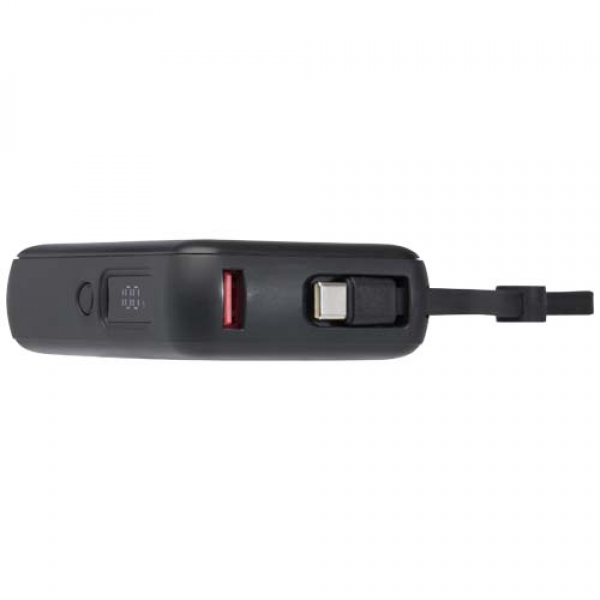 Acrux powerbank do tabletu o pojemności 10 000 mAh i mocy 35 W z wbudowanym kablem typu C - wykonany z tworzyw sztucznych poc