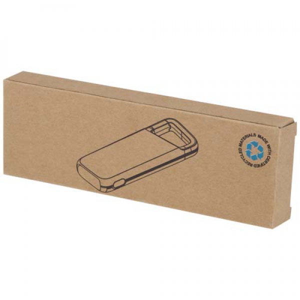 Alkes wodoodporny powerbank z karabińczykiem o pojemności 5000 mAh i mocy 12 W, wykonany z tworzyw sztucznych pochodzących z 